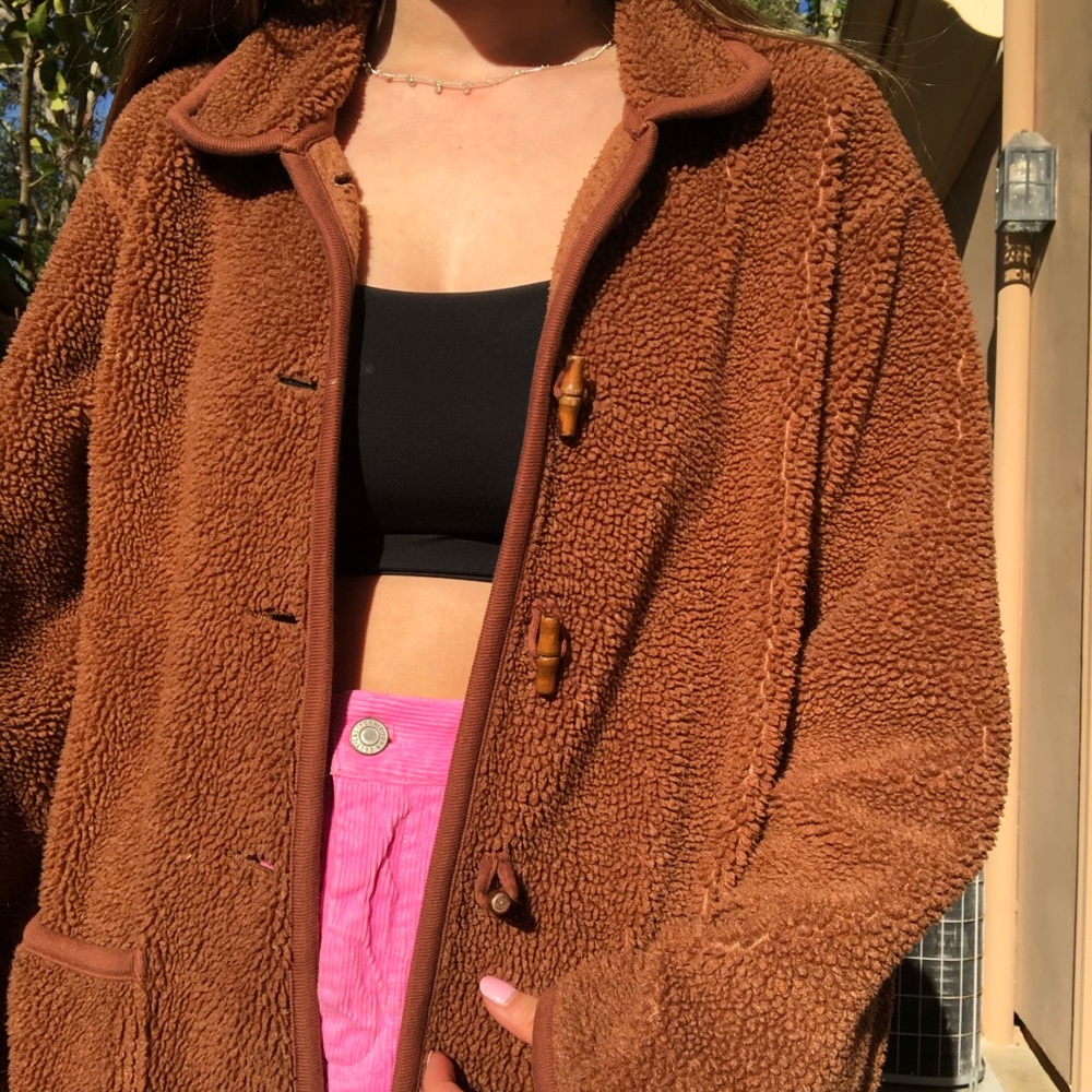 Vintage brown teddy jacket 🐻